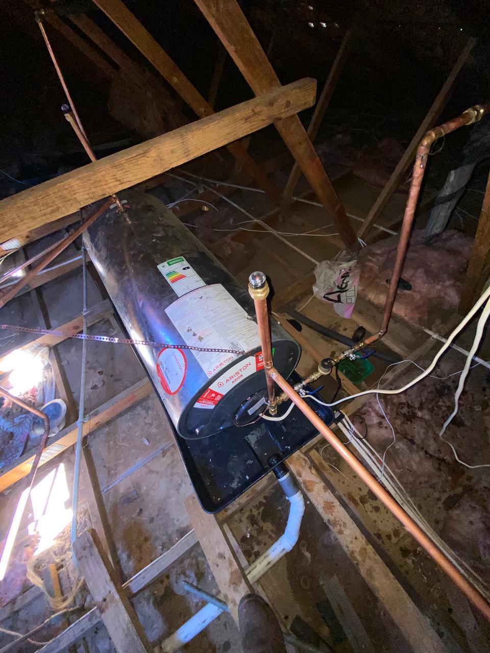 Corrected geyser pipework after repair
